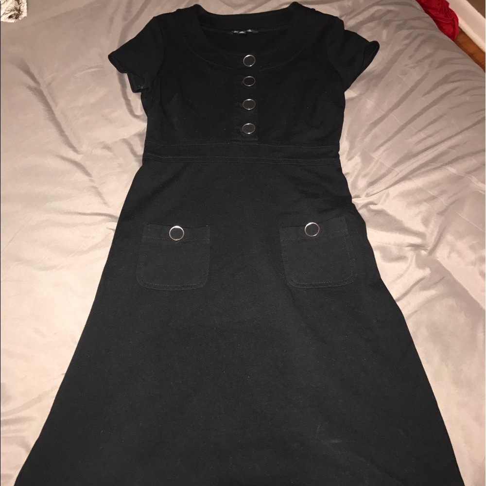 Banana Republic 2Black button A line dress Used
